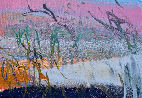 Lisa Ballard, Desert Sunset, painting, 18 x 13 x 2 cm