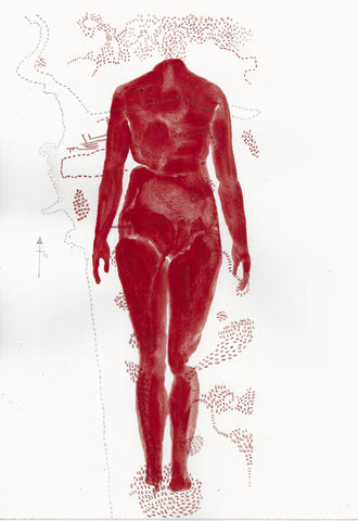 Sharon Kelly, Life Map II, work on paper, 18 x 26 cm (32 x 42 framed)