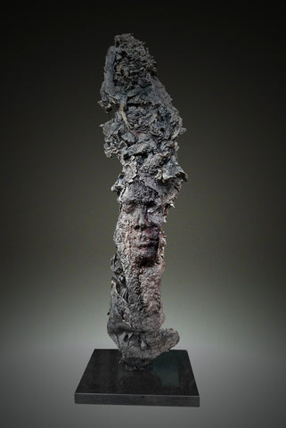 Eamonn Higgins, Ashen Sentinel, sculpture, W 19 x H 80 x D 24 cm