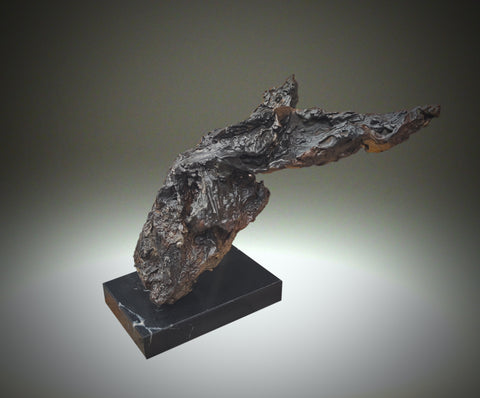 Eamonn Higgins, Paper Hare #4, bronze sculpture, 17 x 15.5 x 23 cm