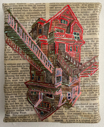Ashley B Holmes, Escape, painting, c. 10 x 13 x 1.5 cm