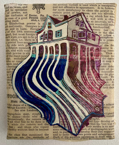Ashley B Holmes, Veranda, painting, c. 10 x 13 x 1.5 cm