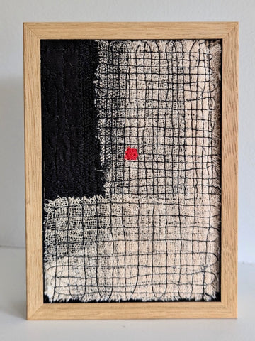 Patricia Kelly, Irish Hearth 1, textile art, 10.5 x 15.5 cm (12.5 x 17.5 x 3 cm framed)