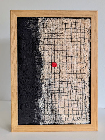 Patricia Kelly, Irish Hearth 2, textile art, 10.5 x 15.5 cm (12.5 x 17.5 x 3 cm framed)