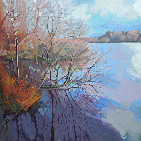 Louise Lennon, Deep Reflection, painting, 60 x 60 x 1 cm (70 x 70 x 2.5 framed)