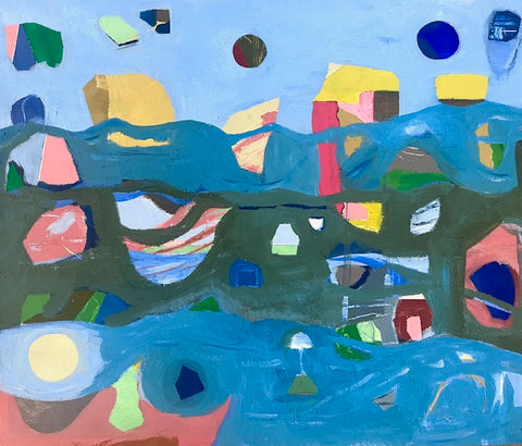 Frances O’Reilly, Levitate, painting, 50 x 41 cm (66 x 57 x 3 cm framed)