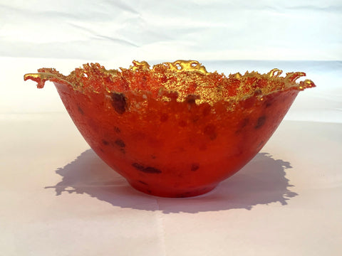 Alison Lowry, Red 1, glass art, 15 x 8 cm