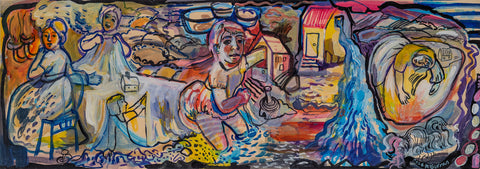 Rosie, McGurran, Island Life, painting, 58 x 20 cm (80 x 40 x 2.5 cm framed)