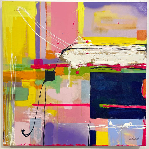 Latisha Reihill, Interval Box, painting, 60 x 60 x 4 cm