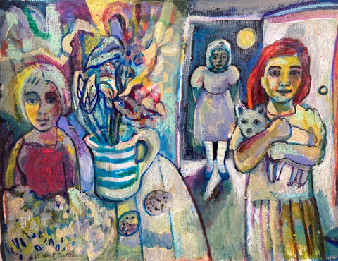 Rosie McGurran, Island Interior, painting, 29.7 x 21 cm, (50.5 x 44 x 2.5 cm)