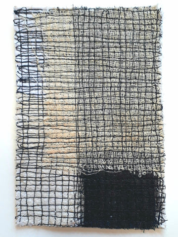Patricia Kelly, Winter Note 7, textile art, 10.5 x 15.5 cm (12.5 x 17 x 3 cm framed)