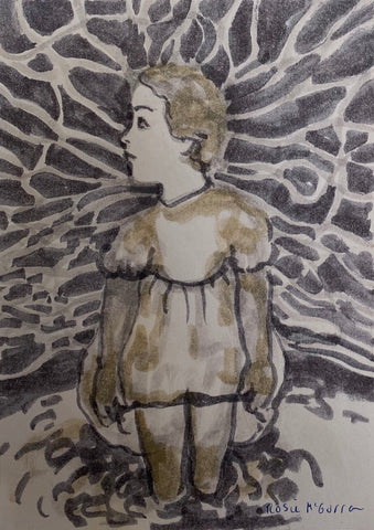 Rosie McGurran, Tree Shelter, painting, 10.5 x 14.5 (32.5 x 38 x 2.5 cm framed)