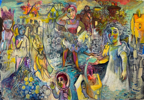 Rosie McGurran, Merged Realities, painting, 29.7 x 42 cm (64 x 53 x 2.2 framed)