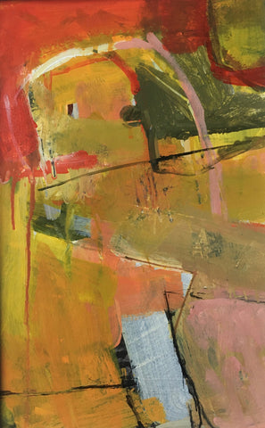 Janet Keith, Hot Abstract, painting, 26 x 38 cm (38 x 58 x 3 cm framed)