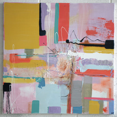 Latisha Reihill, Telling Tales, painting, 70 x 70 x 3 cm
