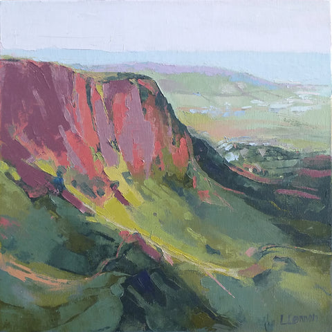 Louise Lennon, Cavehill Belfast, painting, 30 x 30 x 3.75 cm