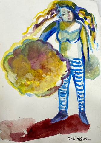 Rosie McGurran, The Story of Clouds, painting, 10.5 x 15 cm, (32.5 x 38 x 2.5 cm framed)