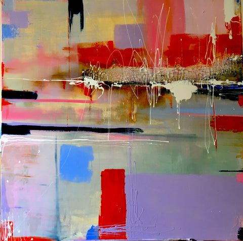 Latisha Reihill, Fountain Bridge, painting, 100 x 100 x 3 cm