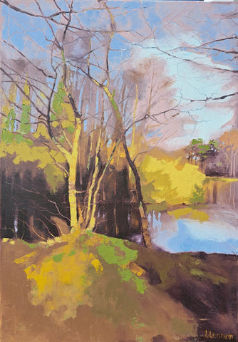 Louise Lennon, A Quiet Place, painting, 41.5 x 59 cm (44.5 x 62 x 3.5 framed)