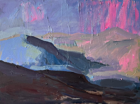 Lisa Ballard, Pink Mournes, painting, 61 x 46 x 2 cm