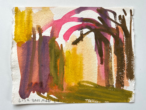 Lisa Ballard, Autumn Tree Path, painting, 16 x 12 cm (25 x 21 x 2.5 framed)