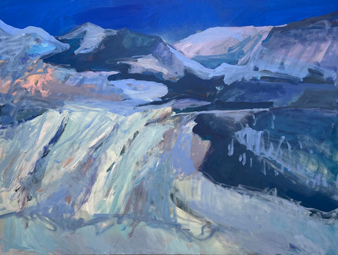 Lisa Ballard, Blue Sky Mountains, painting, 120 x 90 x 2 cm