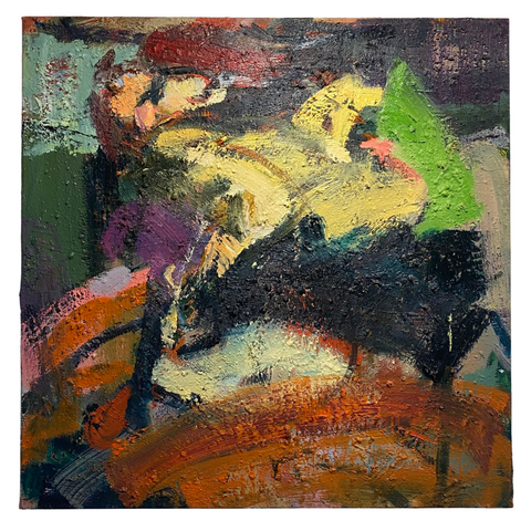 Justė Bernotaitė, Paparcio ziedo beieskant (Looking for the Fern Bloom), painting, 86.5 x 86.5 x 2cm