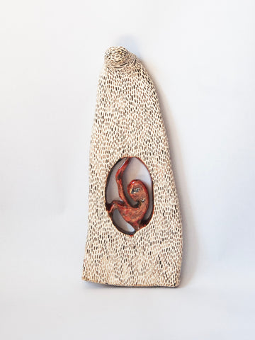 Elham Hemmat, Docile Bodies 5, Series 2026, ceramic sculpture, c. 9.5 x 23 x 4 cm