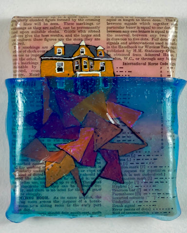 Ashley B Holmes, Tetrahedron House, painting, c. 10 x 13 x 1.5 cm