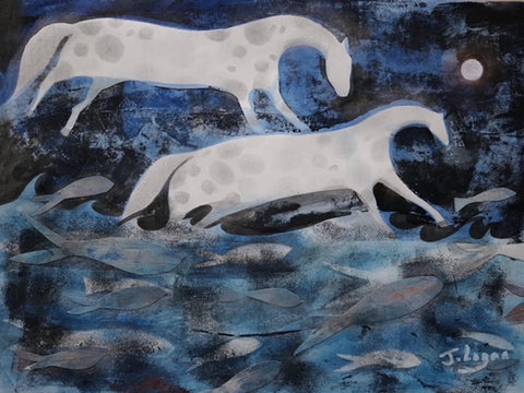 Judith Logan, Waves of the Wild Atlantic Way, work on paper, 40 x 28 cm