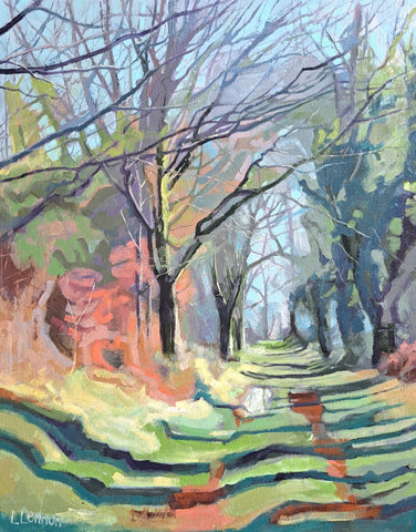 Louise Lennon, The Quiet Lane, painting, 40 x 50 cm (43.5 x 53.5 cm framed)