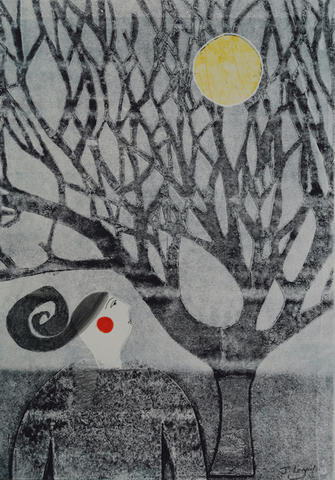 Judith Logan, Luna 2, work on paper, 21 x 30 (31 x 40 x 1.5 framed)