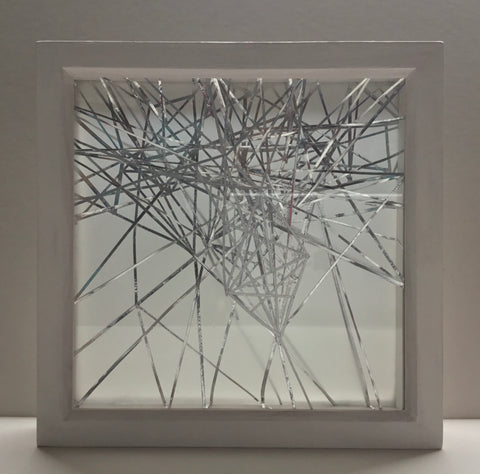 Sinead McKeever, Transmission, mixed media, 20 x 20 cm (24 x 24 x 4 cm framed)