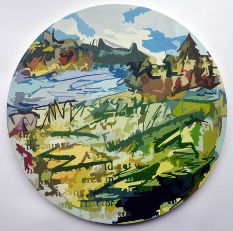 Sarah McWilliams, Lake View, painting, 40 x 1.5 cm