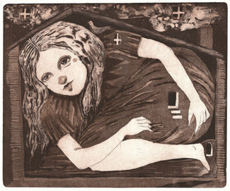 Wilhelmina Peace, Longing for Fields and Feathers, work on paper (etching), 41 x 35cm