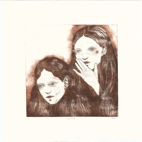 Wilhelmina Peace, Demoiselles, work on paper (etching), 66 x 66 cm