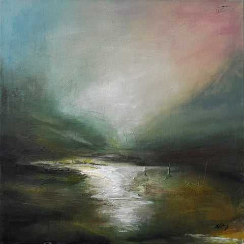 Maria Perry, A Rainy Day in Ireland, painting, 60 x 60 x 3.5 cm