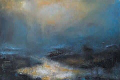 Maria Perry, The Clouds Are a Perfect Shade of Yellow, All Across the Sky, painting, 150 x 100 x 3.5cm