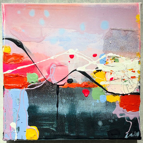 Latisha Reihill, Rooms That Float, painting, 20 x 20 x 4 cm