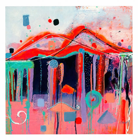 Latisha Reihill, The Velvet Divide, painting, 60 x 60 x 5 cm