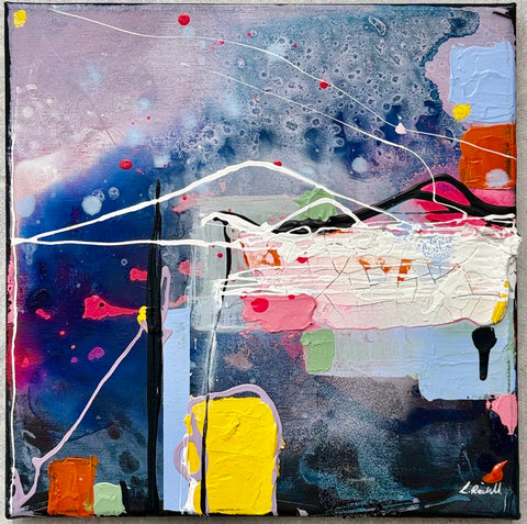 Latisha Reihill, What Purple Tried to Hide, painting, 25 x 25 x 1 cm