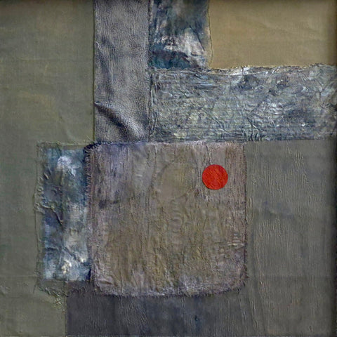 Katherine St Angelo, Unfold, 2025, textile art, 50 x 50 x 1.3 cm (53 x 53 cm framed)