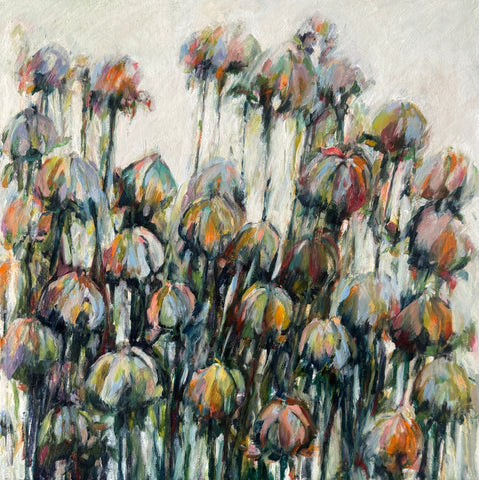 Anushiya Sundaralingam, Flax VI, painting, 50 x 50 cm