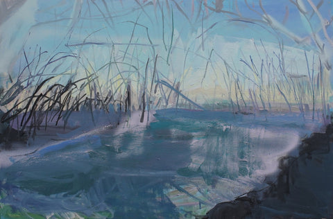 Lisa Ballard, Dusk Winter Sea, painting, 91 x 61 x 2 cm