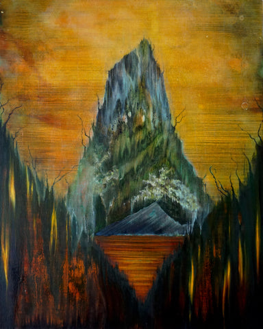 Charlie Scott, The Flood, painting, 61.5 x 76.5 x 2.5 cm