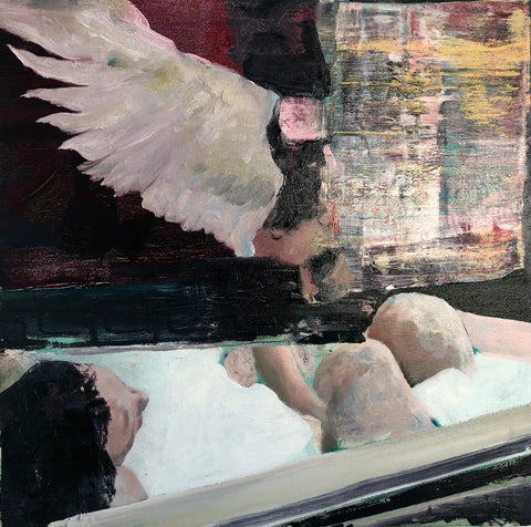 Karl Hagan, Dreamers, painting, 55 x 55 x 3 cm