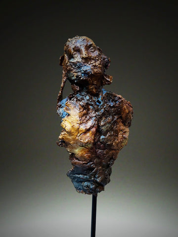 Eamonn Higgins, I Will Sing Again, bronze sculpture, 12 x 41.5 x 9 cm