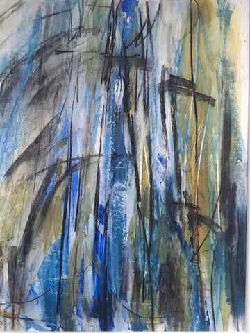 Janet Keith, Glade Blue, painting, 38 x 51 cm (55.5 x 68 cm framed)