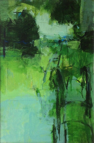 Janet Keith, Green Garden, painting, 51 x 76 cm (68 x 93 x 2 cm framed)