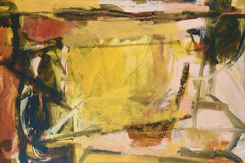 Janet Keith, Yellow Phase (Spring), painting, 38 x 26 cm (50 x 38 x 3 cm framed)